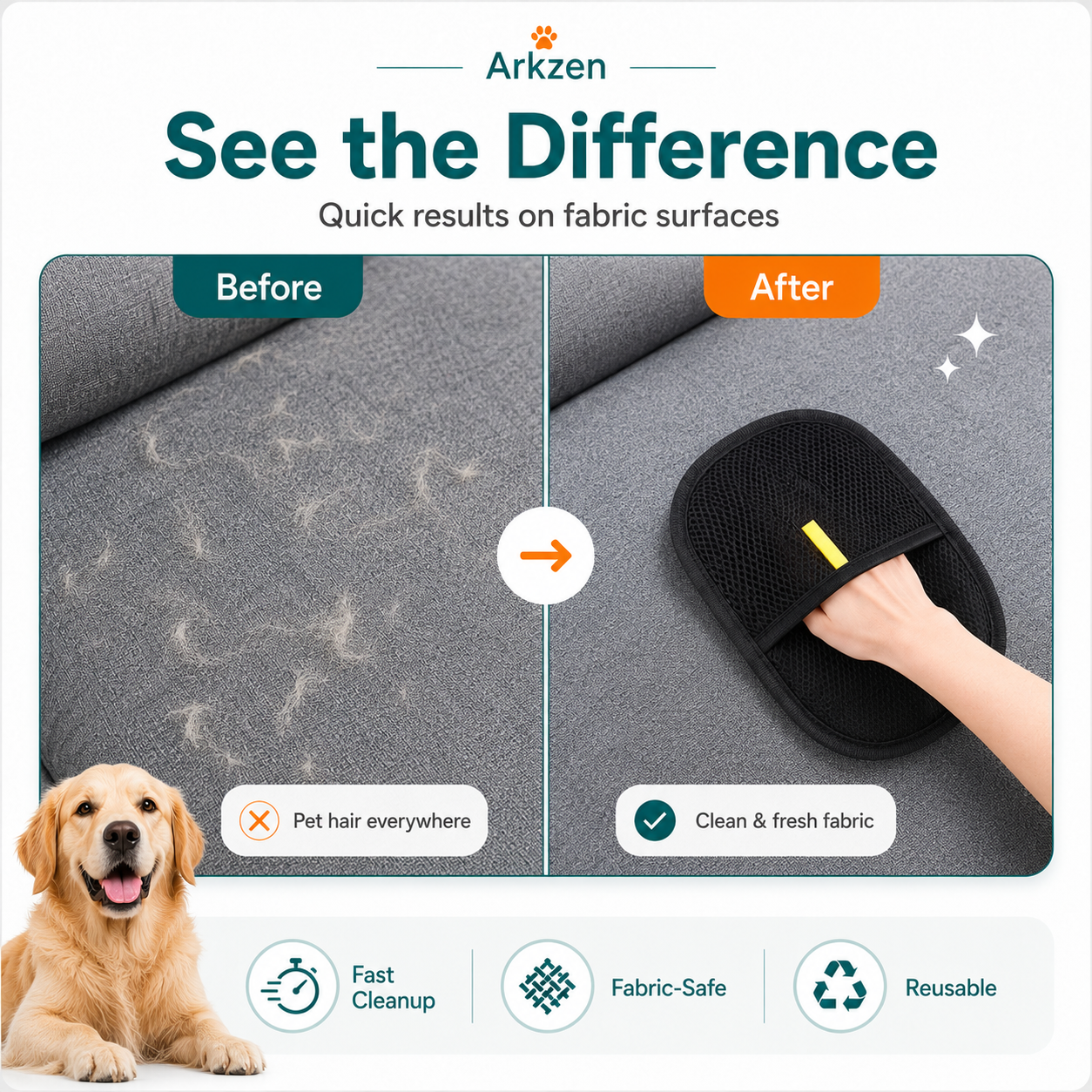 Pet Hair Remover Mitt