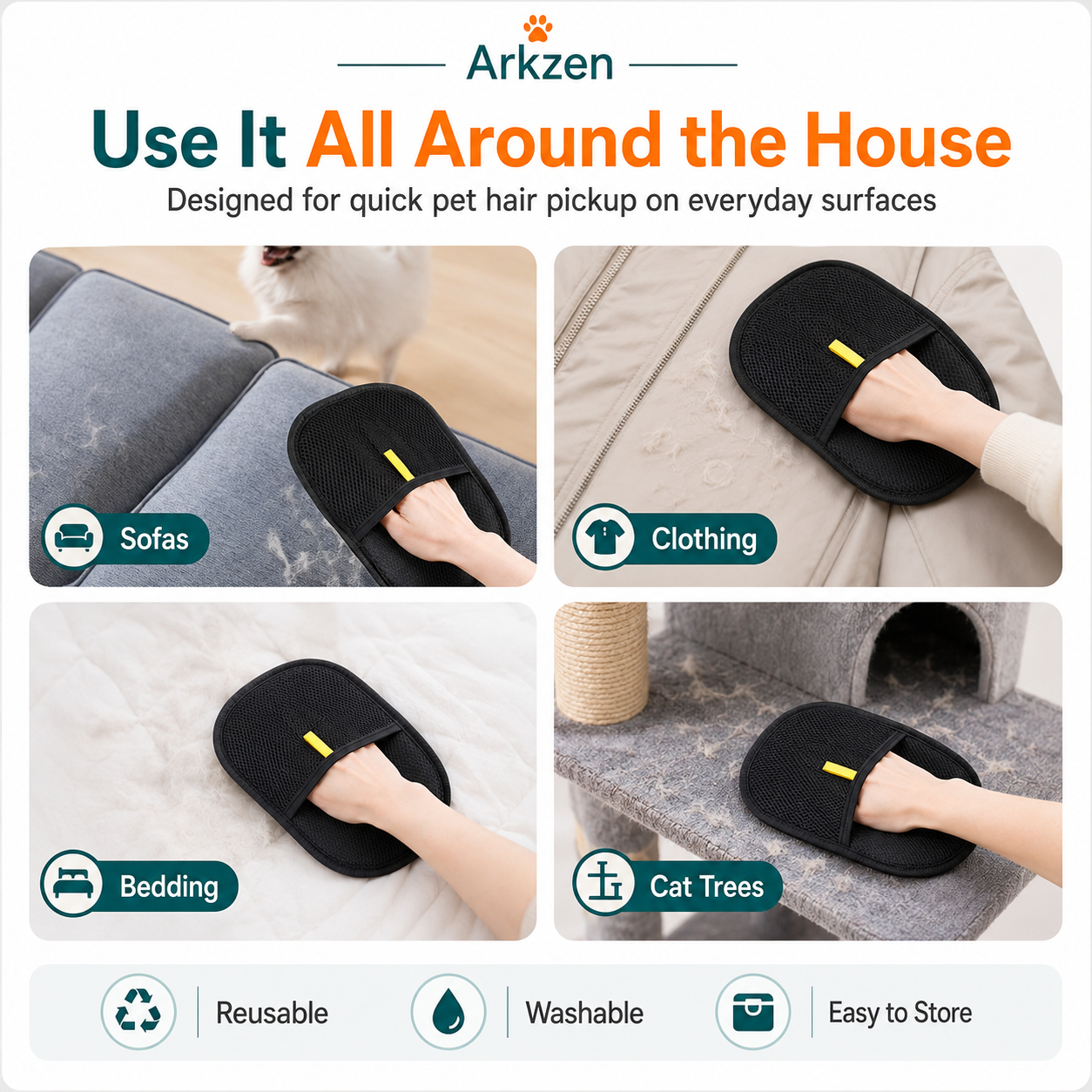 Pet Hair Remover Mitt
